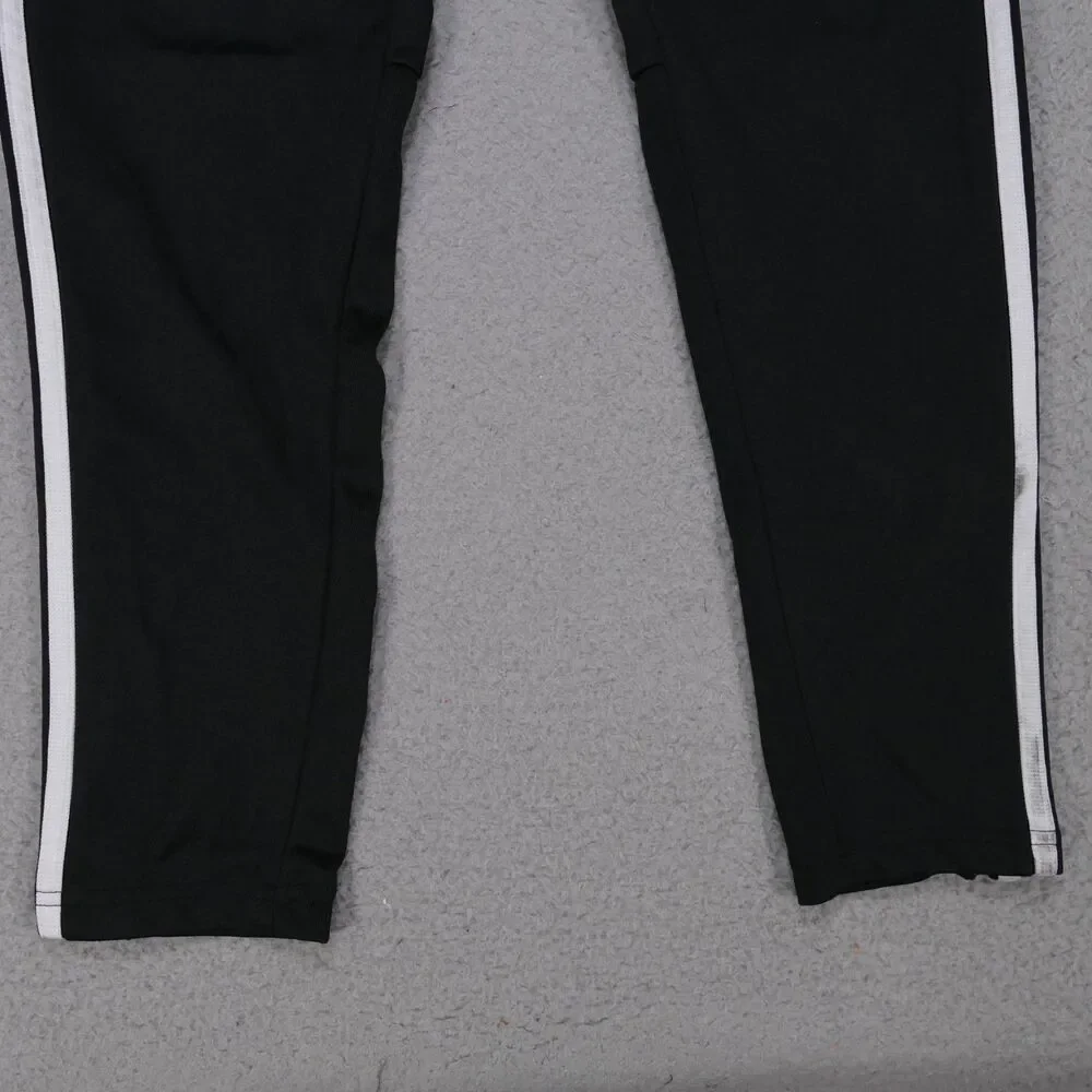 Adidas Men Small Black Tapered Jogger Pants 100% Polyester Ankle Zip
